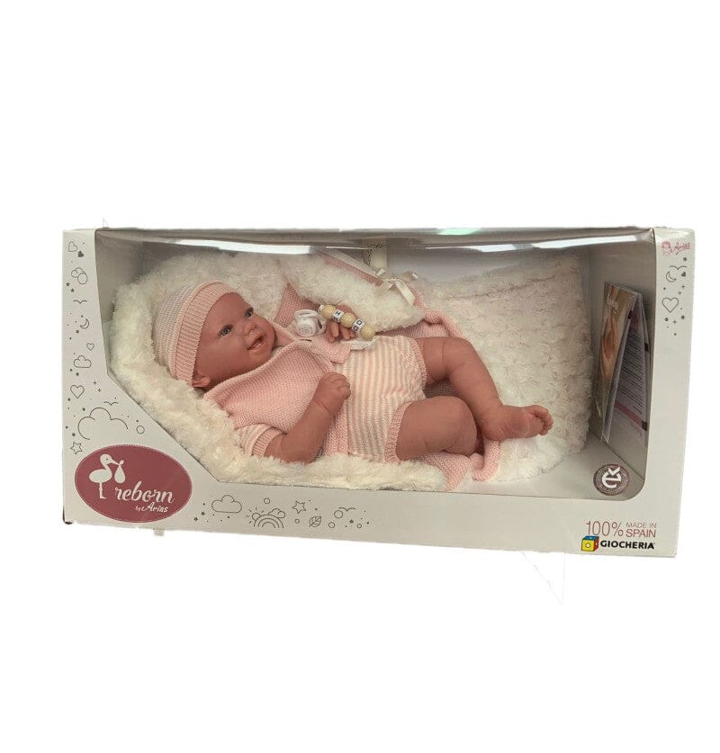 Giocheria Bambola Arias Reborn 45 Cm Con Sacco Rosa toysvaldichiana