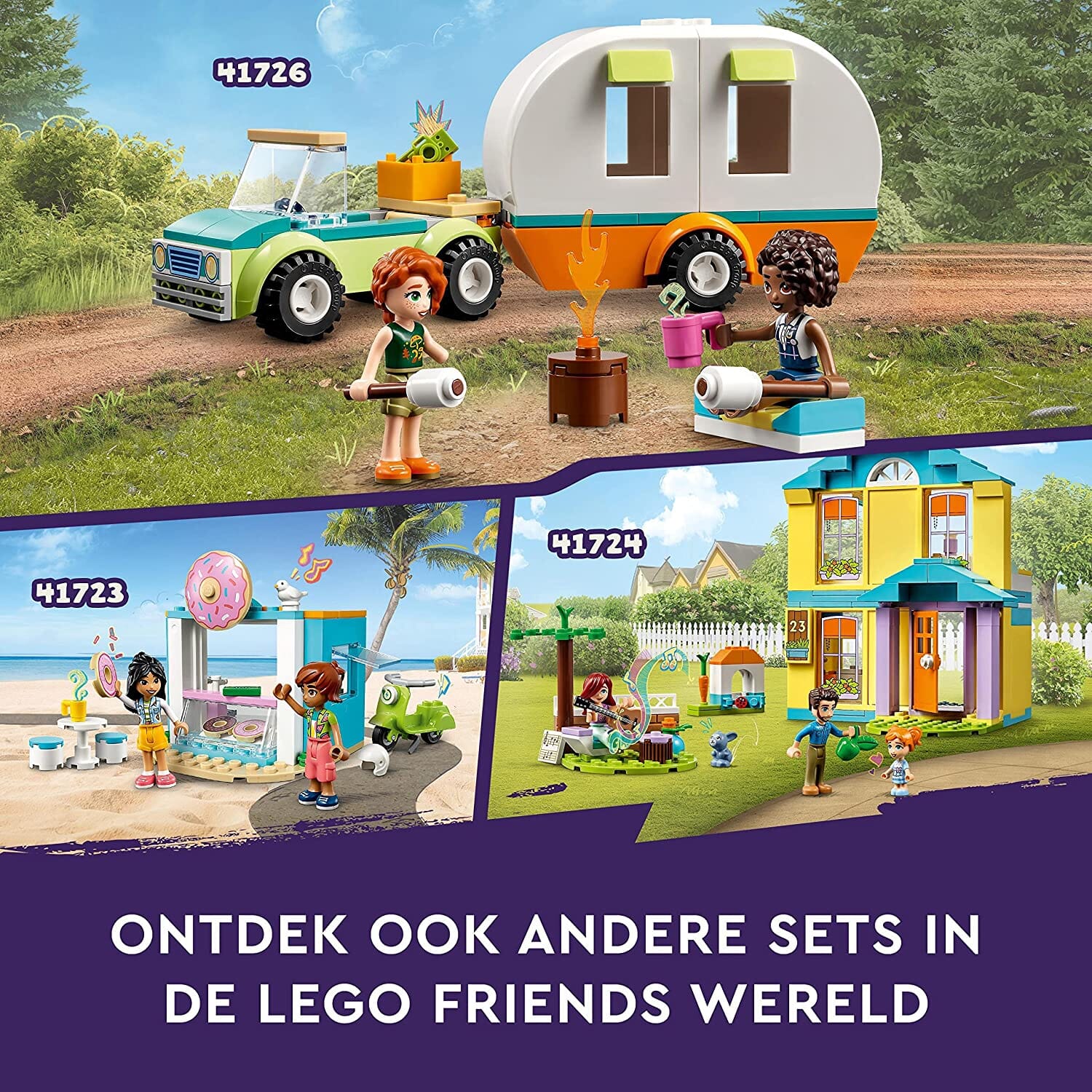 LEGO 41726 Friends Vacanza in Campeggio con Camper Giocattolo e Macchina LEGO 