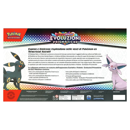 Pokemon Collezione Premium con Statuina dell'espansione Scarlatto e Violetto Evoluzioni Prismatiche