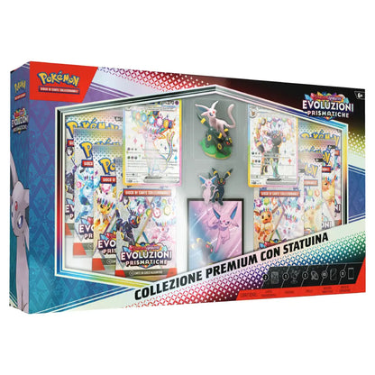Pokemon Collezione Premium con Statuina dell'espansione Scarlatto e Violetto Evoluzioni Prismatiche