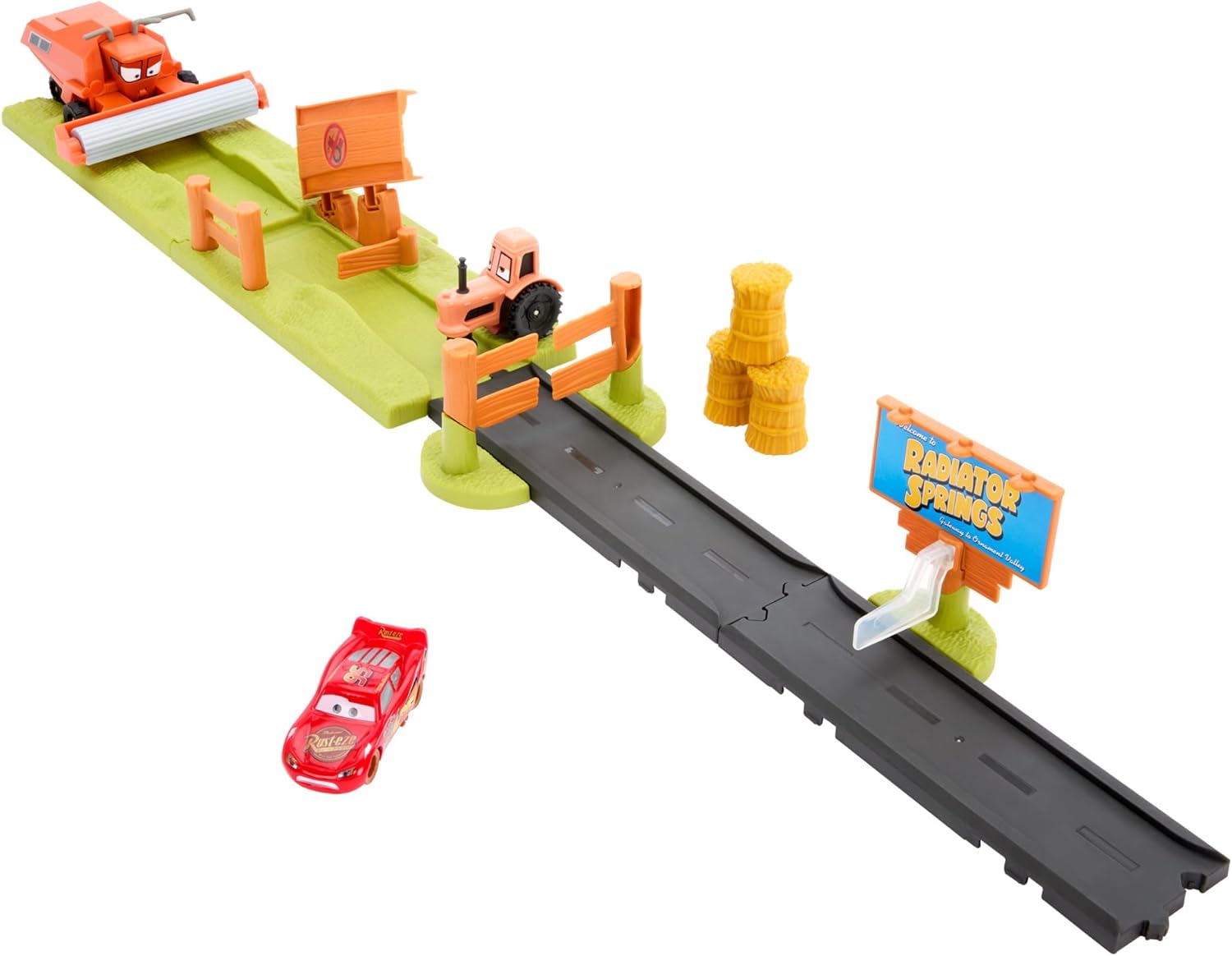 Mattel Disney E Pixar Cars Corsa Acrobatica In Fuga Da Frank Playset Con 3 Veicoli
