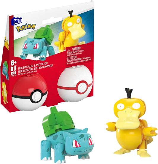Mega Pokémon - Set Poké Balls Con Bulbasaur E Psyduck