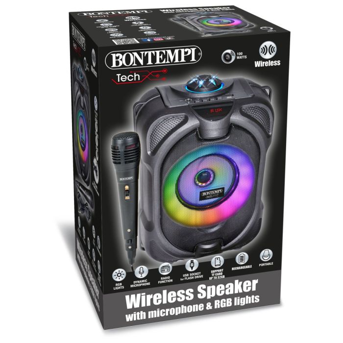 Bontempi Amplificatore wireless con microfono dinamico ed effetti