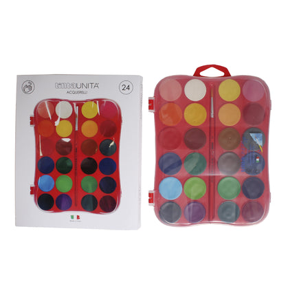 Tinta Unita Acquerelli 24 Colori Assortiti Con Pennello