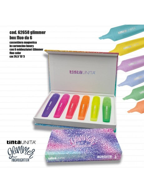 Tinta Unita Basetta 6 Evidenziatori Glimmer Fluo
