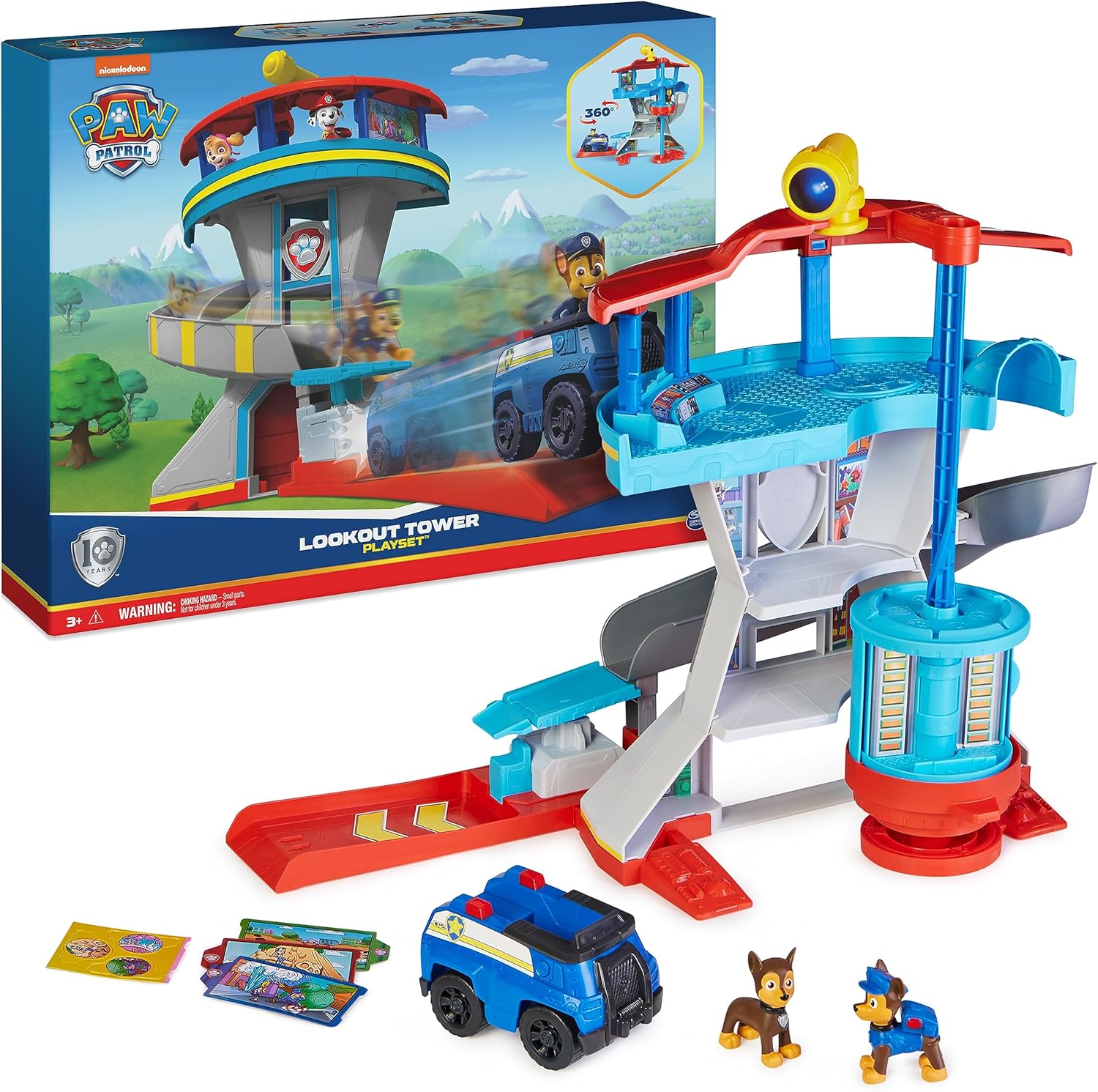 Paw Patrol Quartier Generale, Set Di Gioco Torre Di Controllo, 2 Personaggi Di Chase