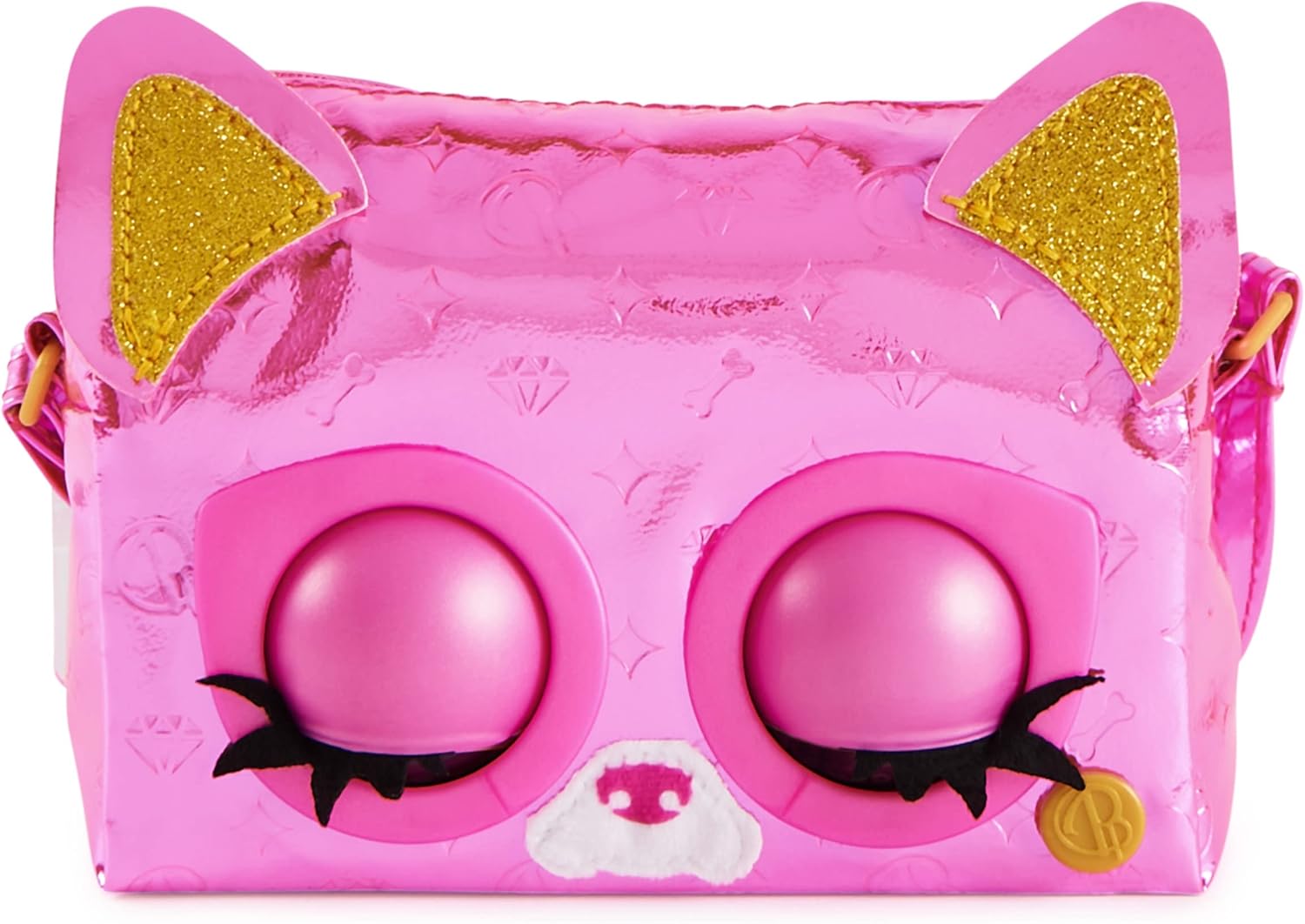 Purse Pets Puppy Metallic Magic-Borsa Interattiva Con 30 Suoni E Reazioni, Musica E Giochi