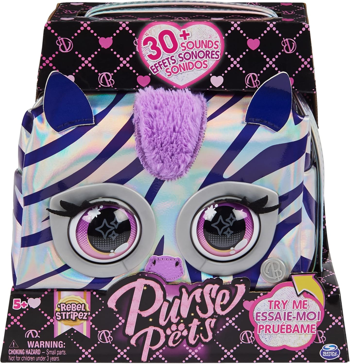Purse Pets Puppy Metallic Magic-Borsa Interattiva Con 30 Suoni E Reazioni, Musica E Giochi