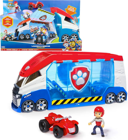 Paw Patroller Trasformabile Con Lanciatore Per Veicoli, Luci E Suoni, Personaggio Di Ryder E Quad Giocattolo