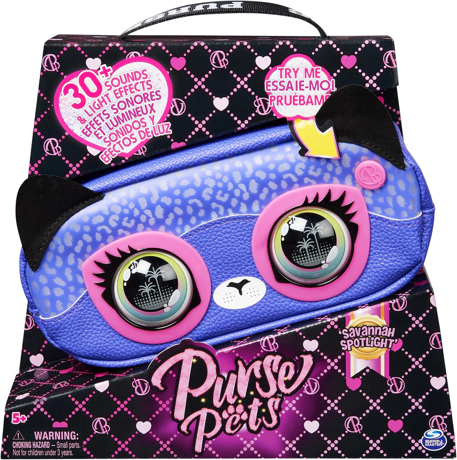Purse Pets, Savannah Spotlight, Marsupio, Giocattolo Interattivo E Borsetta A Tracolla