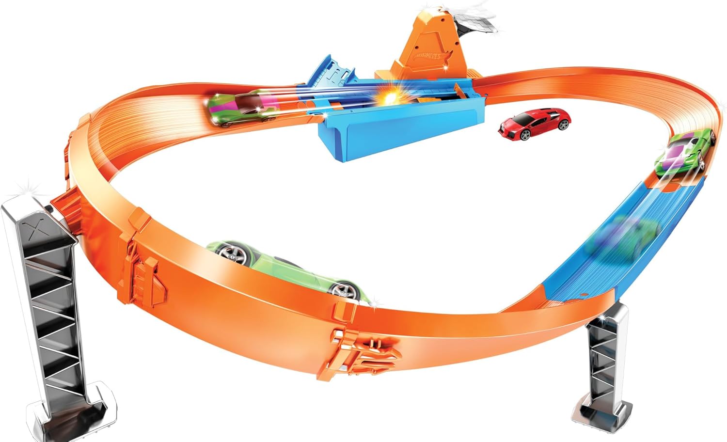 Hot Wheels, Playset Pista Sfida Di Velocità E Curva Estrema Con Macchinina