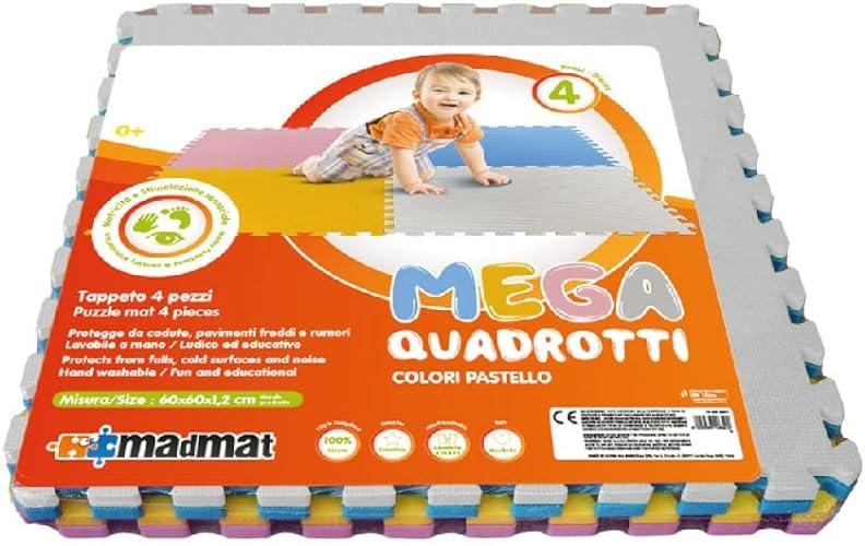 Mandelli Sport1 Tappeto Bambini Madmat Mega Quadrotti Pastello