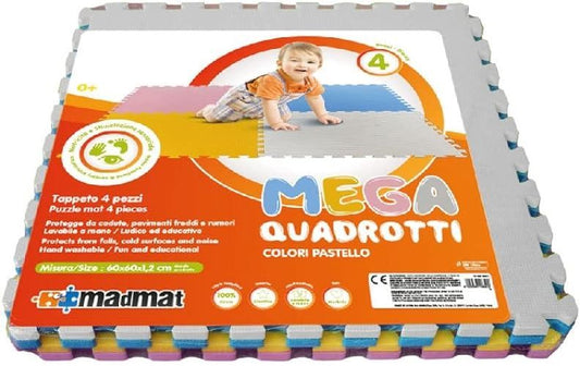 Mandelli Sport1 Tappeto Bambini Madmat Mega Quadrotti Pastello