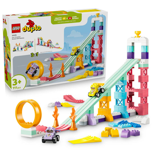 LEGO DUPLO 10478 - Rampe creative 3 in 1 con veicoli