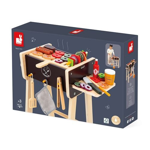 Janod Wooden Barbecue Cook Station with 36 Accessories, Age 3+