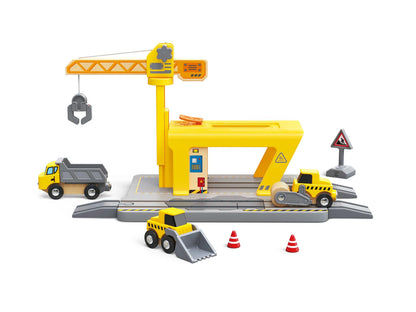 Hape Set ferroviario con gru - 14 pezzi