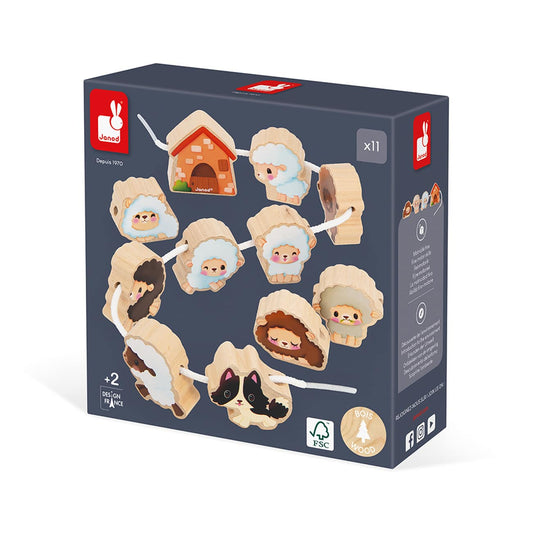 JANOD Pecorelle da infilare (Gioco di manipolazione in legno)