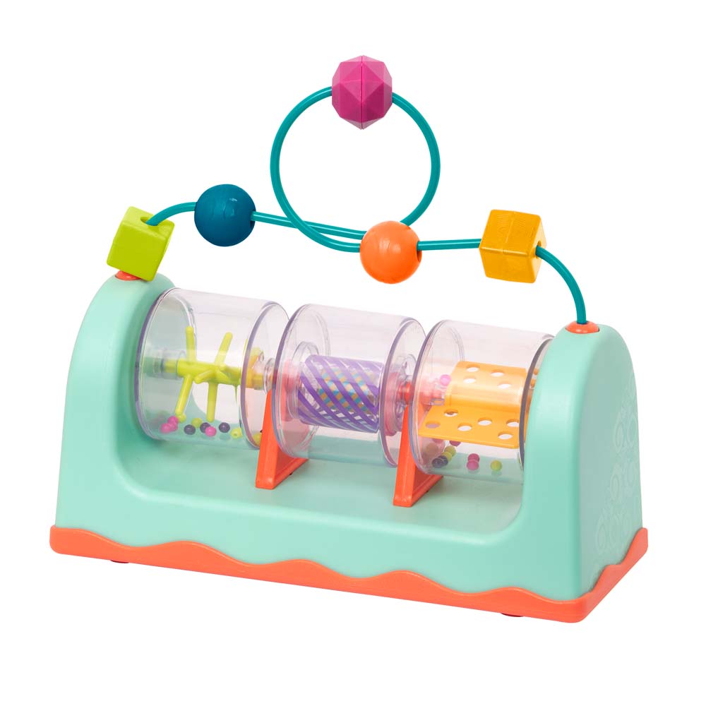  Spin, Rattle & Roll (Mint) – Giocattolo interattivo rotante con sonagli