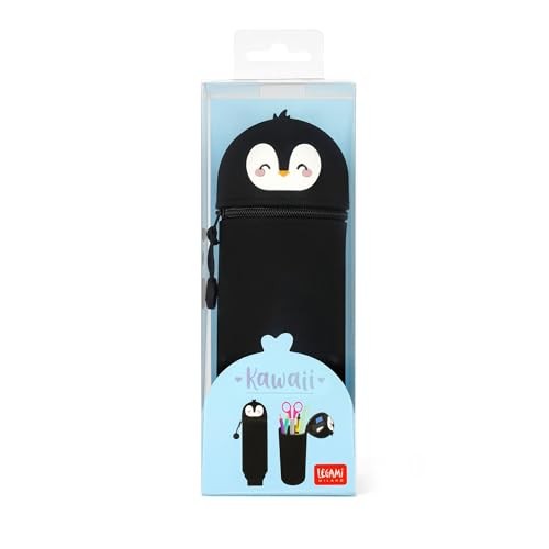 Legami Kawaii 2-in-1 Soft Silicone Pencil Case Penguin