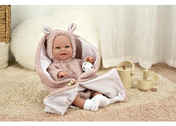 Arias - Bambola Baby con Ciuccio e Copertina Orsetto Rosa
