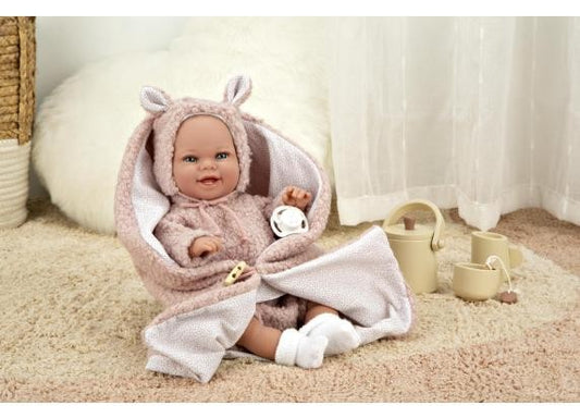 Arias - Bambola Baby con Ciuccio e Copertina Orsetto Rosa