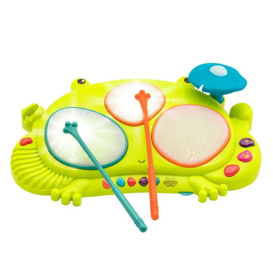 Ribbit-tat-tat Rana Tamburo luci suoni bambini batteria Battat