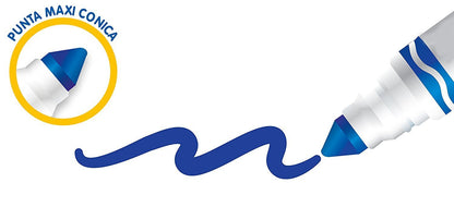 12 Pennarelli FIBRA Lavabili PUNTA MAX - toysvaldichiana.it