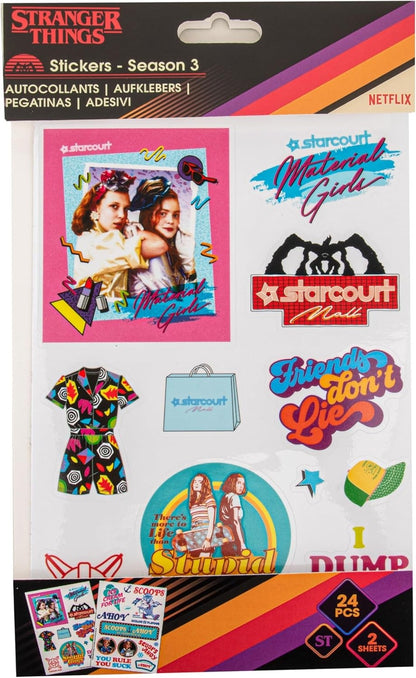 DB LINE – Set 24 Adesivi Stranger Things Stagione 3 – Licenza Ufficiale