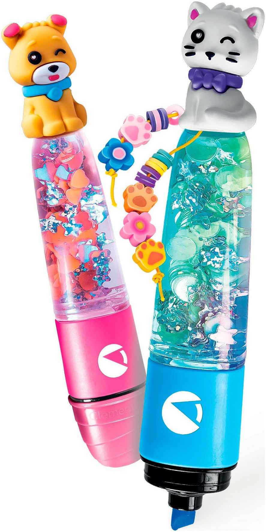 Clementoni Idea - Create Your Highlighters: Sweet Pets Laboratorio Degli Evidenziatori Personalizzati Kit Creativo per Bambini 6+ Anni Con 3 Eviden