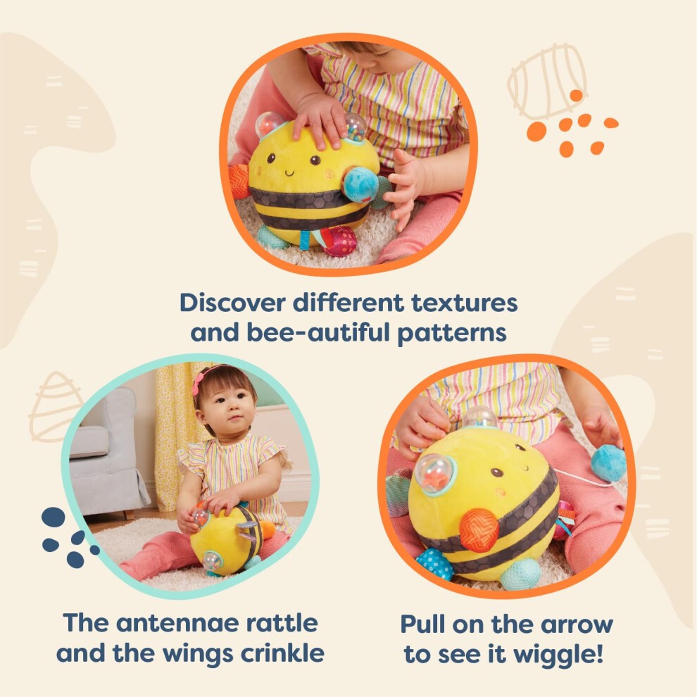B. Toys Fuzzy Buzzy Bee - Ape Peluche Sensoriale con Suoni 0M+