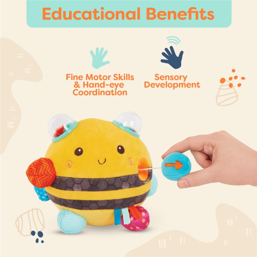 B. Toys Fuzzy Buzzy Bee - Ape Peluche Sensoriale con Suoni 0M+
