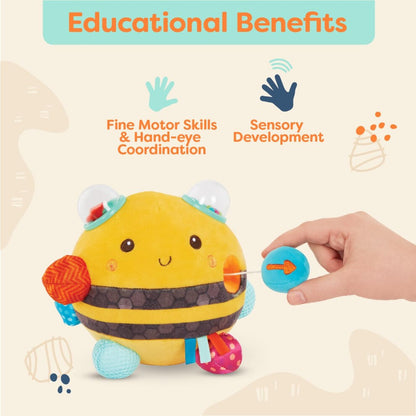 B. Toys Fuzzy Buzzy Bee - Ape Peluche Sensoriale con Suoni 0M+