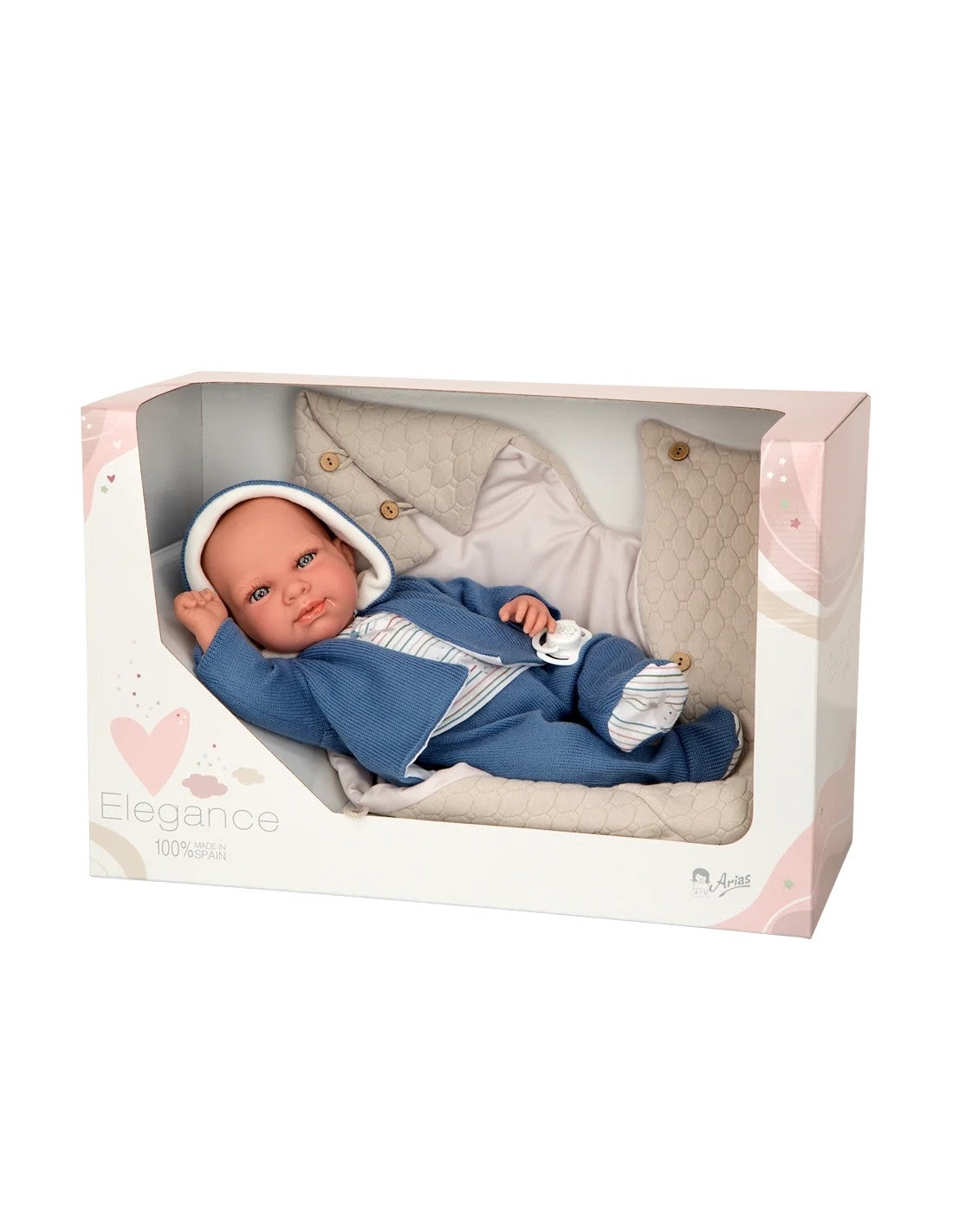 Arias Elegance - Bambola Cris Azzurra 40 cm con Meccanismo Pianto e Copertina