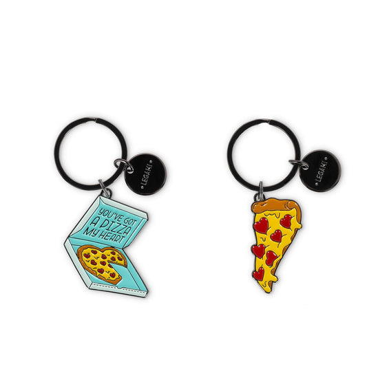 2pc Legami What a Key Ring Enamel Keyring Charm Bag Accessories Pizza