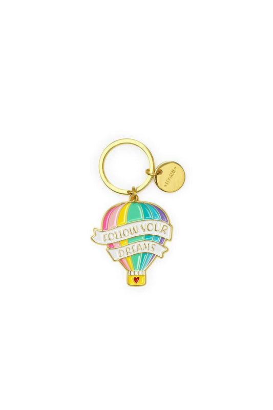 2PK Legami What a Key Ring Enamel Keyring Charm Bag Accessories Air Balloon