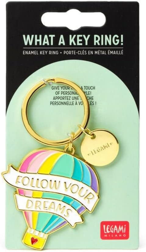 2PK Legami What a Key Ring Enamel Keyring Charm Bag Accessories Air Balloon