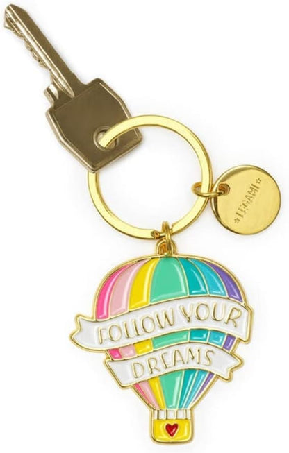 2PK Legami What a Key Ring Enamel Keyring Charm Bag Accessories Air Balloon