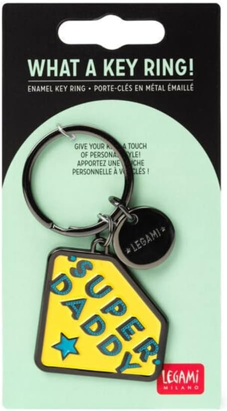 2PK Legami What a Key Ring Enamel Keyring Charm Bag Accessories Super Daddy