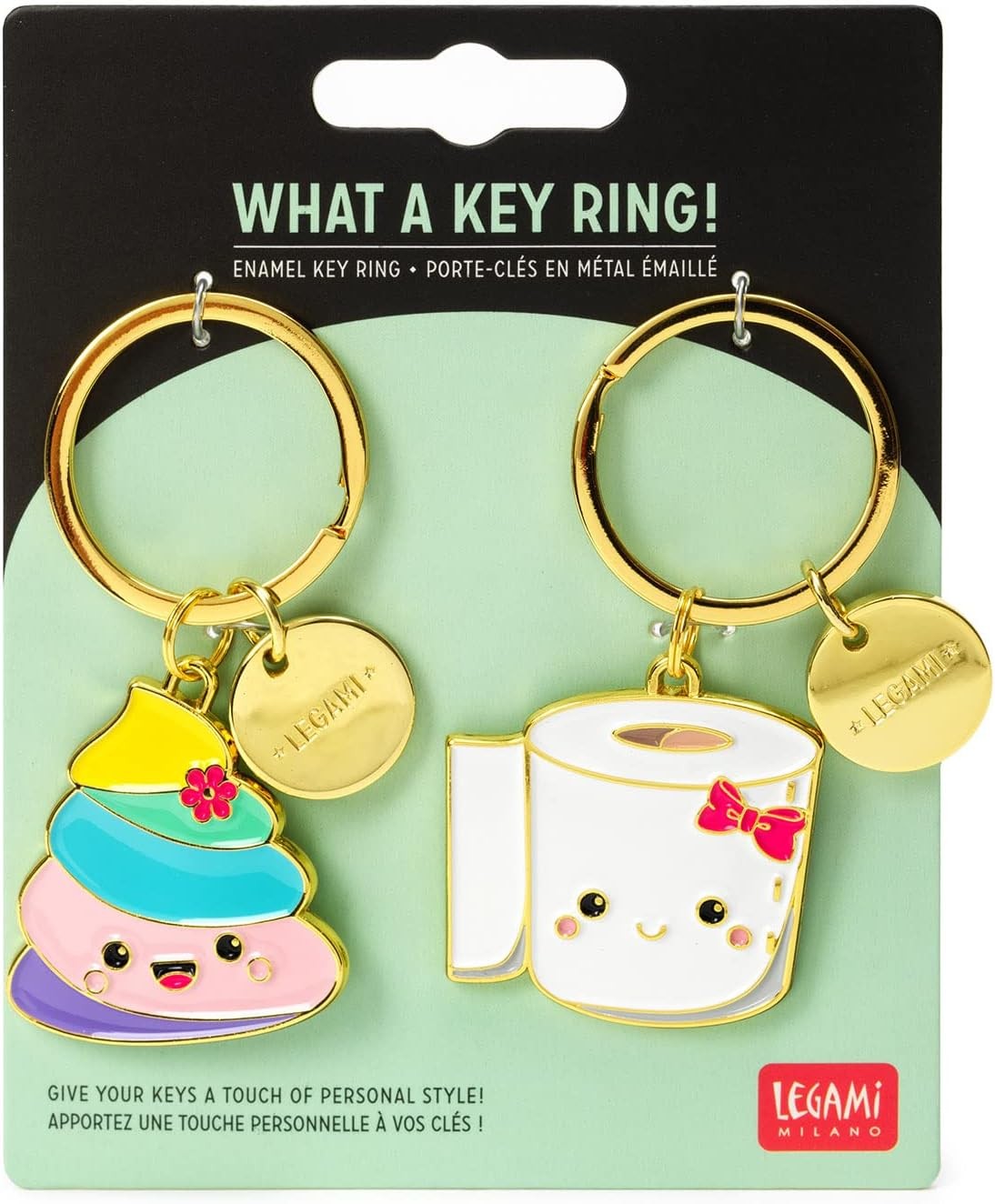 LEGAMI Unisex Enameled Metal Keychain Enamel Metal Keychain What a Key Ring! L 7 Cm Zinc Scooter Theme Spiral Ring Polished Finish Brilliant Co
