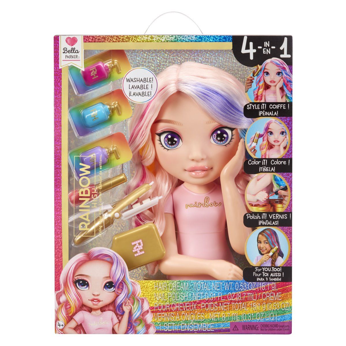 rainbow High Styling Head Playset 4 In 1 testa da pettinare