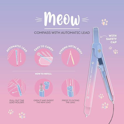 Legami Compasso con Mina Automatica Meow Kitty