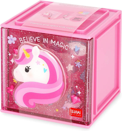 Legami Cutie Cubes - Organizer da Scrivania Modulare Unicorno | 90x90x100 mm