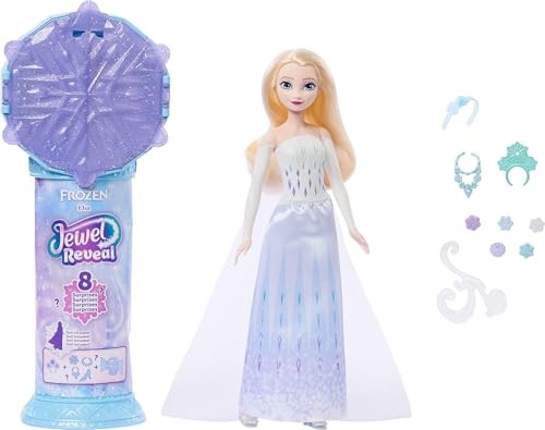 Disney Frozen – Bambola Elsa Jewel Reveal con Gemme e Accessori