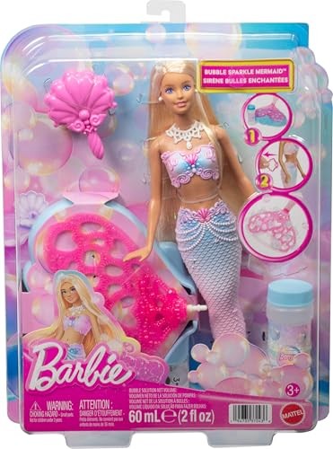 Barbie Bubble Sparkle Mermaid Doll, confezione da 1