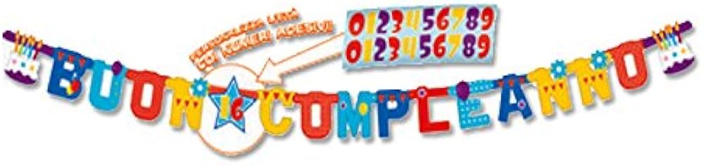 Amscan Festone Buon Compleanno Torta 265x15 cm
