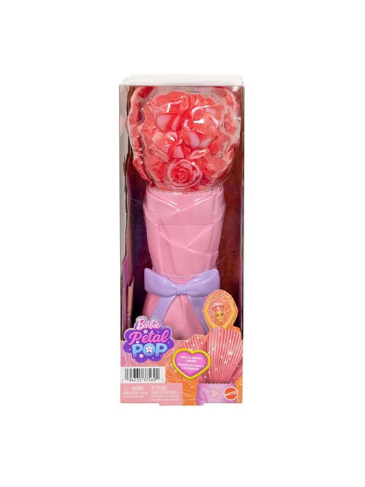 Barbie Petal Pop - Bambola Fashion Profumata con Vestito a Rose e Accessori Sorpresa