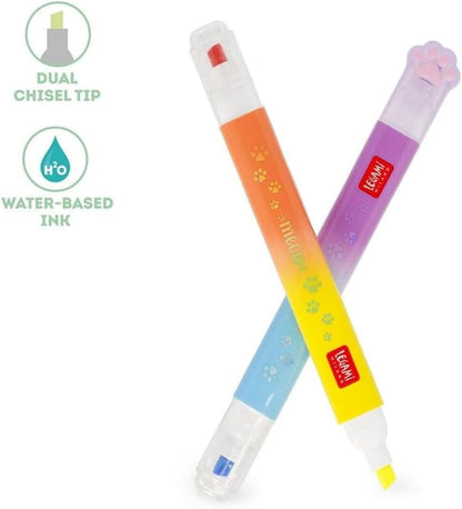 Legami 6 Dual-tip Highlighters - Meow, Multi