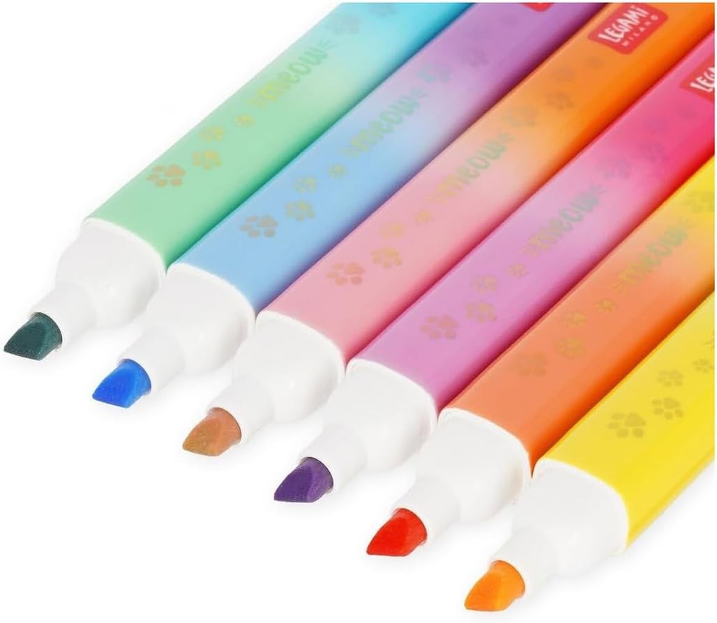Legami 6 Dual-tip Highlighters - Meow, Multi