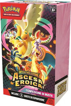 Pokémon Megaevoluzione Ascesa Eroica Bundle 6 Buste Carte Collezionabili
