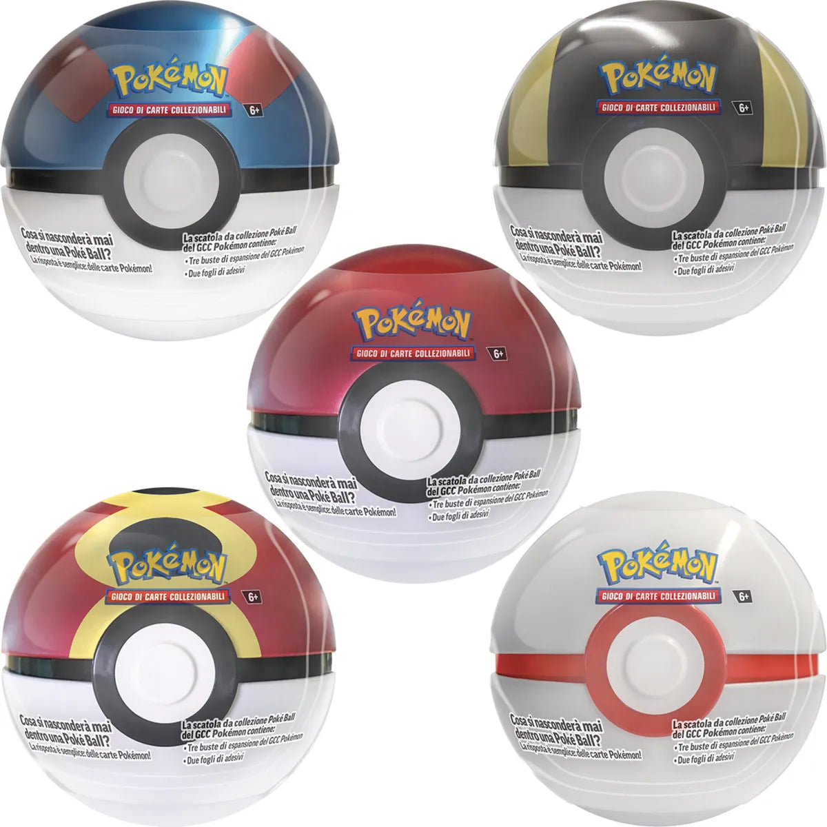 Pokemon Tin 1 Poke Ball Ottobre 2025 Assortita 3 Buste Espansione 1 Adesivo